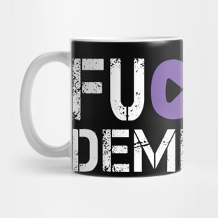 Fuck Dementia Awareness Gift Purple Ribbon Support Warrior Mug